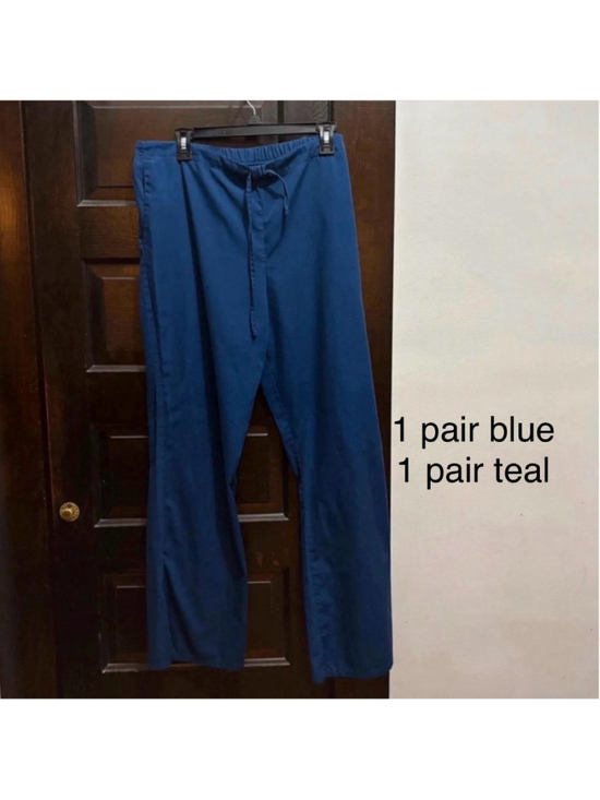 Cherokee Pants - (391) 2 pair blue polyester & cotton scrub pants size M #medical #healthcare